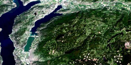 Oyama Satellite Map 082L03 at 1:50,000 scale - National Topographic System of Canada (NTS) - Orthophoto