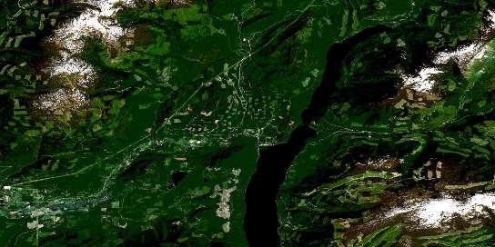 Mabel Lake Satellite Map 082L10 at 1:50,000 scale - National Topographic System of Canada (NTS) - Orthophoto
