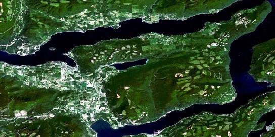 Sorrento Satellite Map 082L14 at 1:50,000 scale - National Topographic System of Canada (NTS) - Orthophoto