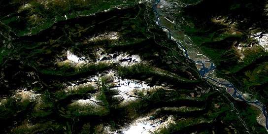 Revelstoke Satellite Map 082L16 at 1:50,000 scale - National Topographic System of Canada (NTS) - Orthophoto
