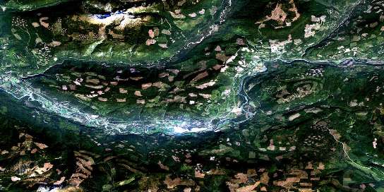 Vavenby Satellite Map 082M12 at 1:50,000 scale - National Topographic System of Canada (NTS) - Orthophoto