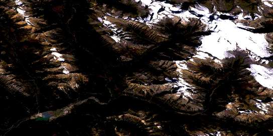 Rostrum Peak Satellite Map 082N14 at 1:50,000 scale - National Topographic System of Canada (NTS) - Orthophoto