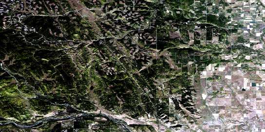Wildcat Hills Satellite Map 082O07 at 1:50,000 scale - National Topographic System of Canada (NTS) - Orthophoto