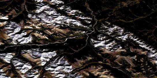 Forbidden Creek Satellite Map 082O13 at 1:50,000 scale - National Topographic System of Canada (NTS) - Orthophoto