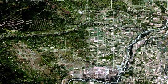 Sundre Satellite Map 082O15 at 1:50,000 scale - National Topographic System of Canada (NTS) - Orthophoto
