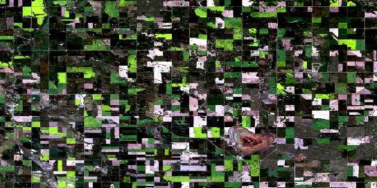 Hussar Satellite Map 082P02 at 1:50,000 scale - National Topographic System of Canada (NTS) - Orthophoto