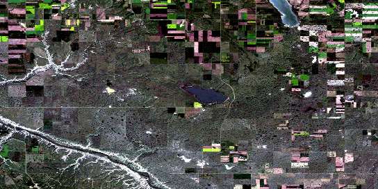 Dorothy Satellite Map 082P08 at 1:50,000 scale - National Topographic System of Canada (NTS) - Orthophoto