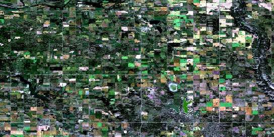 Delburne Satellite Map 083A03 at 1:50,000 scale - National Topographic System of Canada (NTS) - Orthophoto