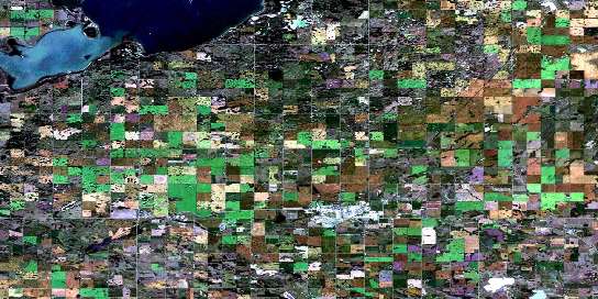 Stettler Satellite Map 083A07 at 1:50,000 scale - National Topographic System of Canada (NTS) - Orthophoto