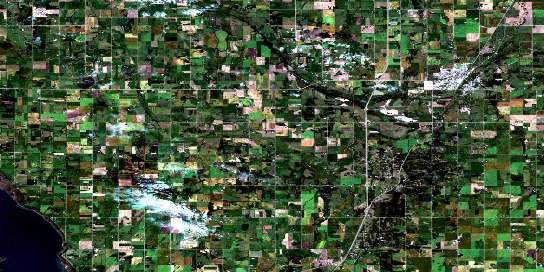 Ponoka Satellite Map 083A12 at 1:50,000 scale - National Topographic System of Canada (NTS) - Orthophoto
