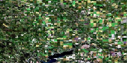 Markerville Satellite Map 083B01 at 1:50,000 scale - National Topographic System of Canada (NTS) - Orthophoto