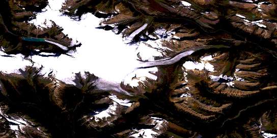 Columbia Icefield Satellite Map 083C03 at 1:50,000 scale - National Topographic System of Canada (NTS) - Orthophoto