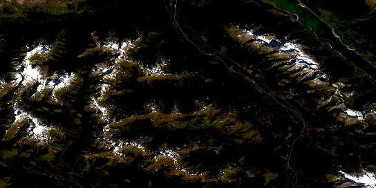 Air photo: Canoe Mountain Satellite Image map 083D11 at 1:50,000 Scale