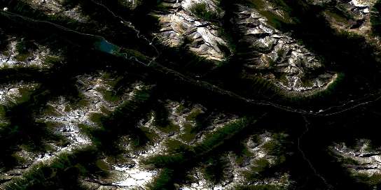 Lucerne Satellite Map 083D15 at 1:50,000 scale - National Topographic System of Canada (NTS) - Orthophoto