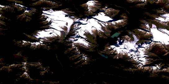 Mount Robson Satellite Map 083E03 at 1:50,000 scale - National Topographic System of Canada (NTS) - Orthophoto