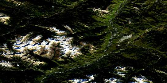 Grande Cache Satellite Map 083E14 at 1:50,000 scale - National Topographic System of Canada (NTS) - Orthophoto