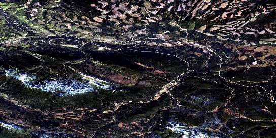 Pierre Greys Lakes Satellite Map 083E15 at 1:50,000 scale - National Topographic System of Canada (NTS) - Orthophoto