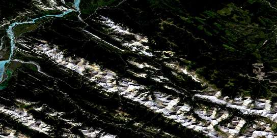 Miette Satellite Map 083F04 at 1:50,000 scale - National Topographic System of Canada (NTS) - Orthophoto
