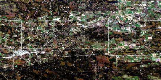 Edson Satellite Map 083F09 at 1:50,000 scale - National Topographic System of Canada (NTS) - Orthophoto