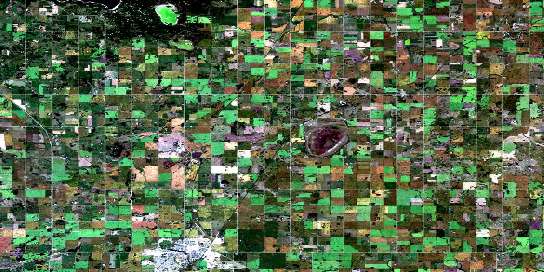 Camrose Satellite Map 083H02 at 1:50,000 scale - National Topographic System of Canada (NTS) - Orthophoto