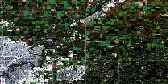 Edmonton Satellite Map 083H11 at 1:50,000 scale - National Topographic System of Canada (NTS) - Orthophoto