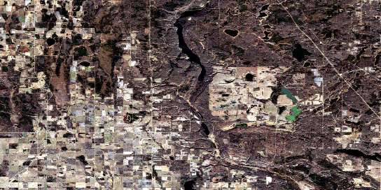 Newbrook Satellite Map 083I07 at 1:50,000 scale - National Topographic System of Canada (NTS) - Orthophoto