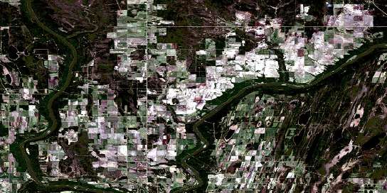 Sawdy Satellite Map 083I14 at 1:50,000 scale - National Topographic System of Canada (NTS) - Orthophoto