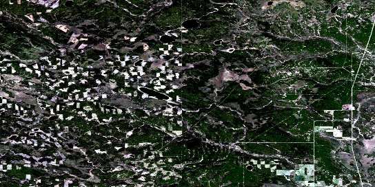 Timeu Creek Satellite Map 083J10 at 1:50,000 scale - National Topographic System of Canada (NTS) - Orthophoto