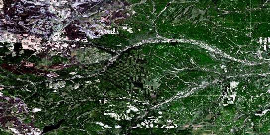 Jessie Lake Satellite Map 083J15 at 1:50,000 scale - National Topographic System of Canada (NTS) - Orthophoto
