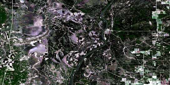 Chisholm Satellite Map 083J16 at 1:50,000 scale - National Topographic System of Canada (NTS) - Orthophoto