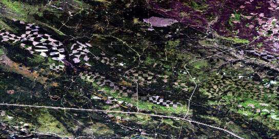 Two Creek Satellite Map 083K08 at 1:50,000 scale - National Topographic System of Canada (NTS) - Orthophoto