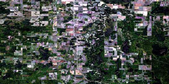Asplund Creek Satellite Map 083K14 at 1:50,000 scale - National Topographic System of Canada (NTS) - Orthophoto