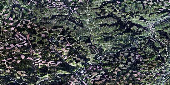 Prairie Creek Satellite Map 083L07 at 1:50,000 scale - National Topographic System of Canada (NTS) - Orthophoto