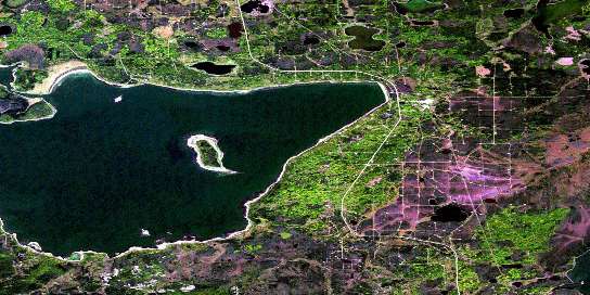 Utikuma Lake Satellite Map 083O14 at 1:50,000 scale - National Topographic System of Canada (NTS) - Orthophoto