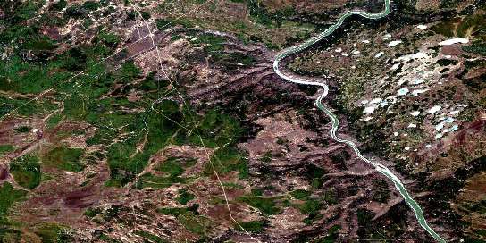 Livock River Satellite Map 084A07 at 1:50,000 scale - National Topographic System of Canada (NTS) - Orthophoto