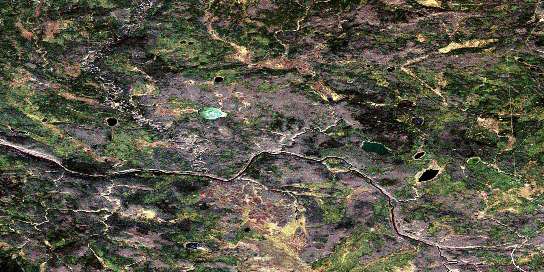 Liege River Satellite Map 084A13 at 1:50,000 scale - National Topographic System of Canada (NTS) - Orthophoto