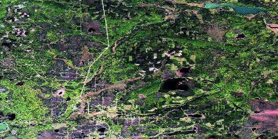Cranberry Lake Satellite Map 084B03 at 1:50,000 scale - National Topographic System of Canada (NTS) - Orthophoto