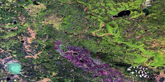 Air photo: Bat Lake Satellite Image map 084B07 at 1:50,000 Scale
