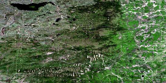Sawn Lake Satellite Map 084B13 at 1:50,000 scale - National Topographic System of Canada (NTS) - Orthophoto