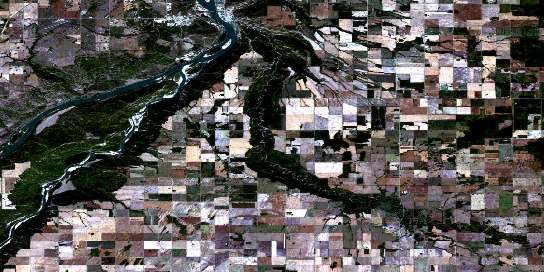 Peace River Satellite Map 084C03 at 1:50,000 scale - National Topographic System of Canada (NTS) - Orthophoto