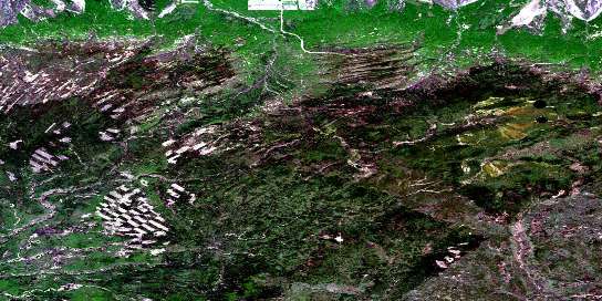 Buffalo Hill Satellite Map 084F16 at 1:50,000 scale - National Topographic System of Canada (NTS) - Orthophoto