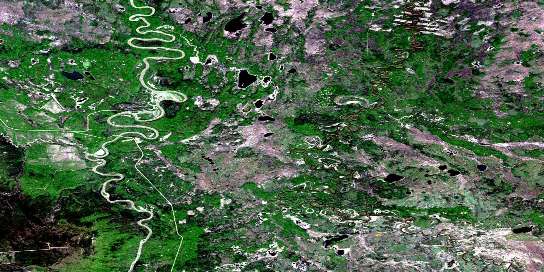 No Title Satellite Map 084G14 at 1:50,000 scale - National Topographic System of Canada (NTS) - Orthophoto
