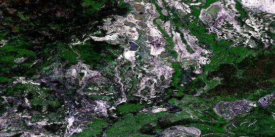 Trident Creek Satellite Map 084I13 at 1:50,000 scale - National Topographic System of Canada (NTS) - Orthophoto