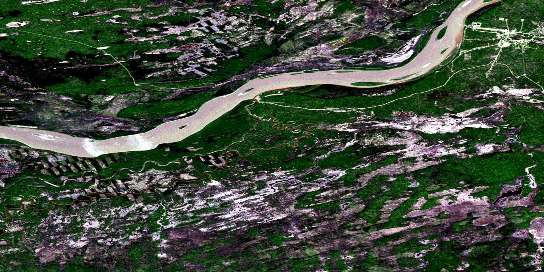 Air photo: Vermilion Chutes Satellite Image map 084J07 at 1:50,000 Scale