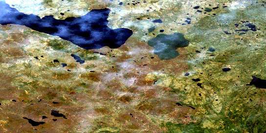 Air photo: Margaret Lake Satellite Image map 084J14 at 1:50,000 Scale