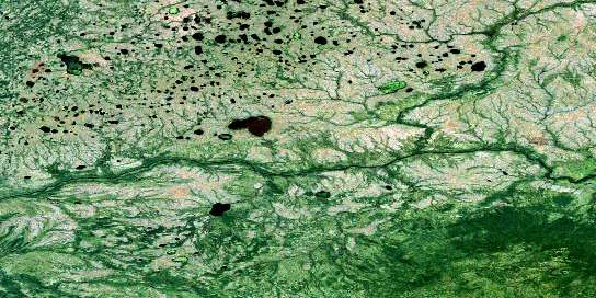 Dickins Lake Satellite Map 084M12 at 1:50,000 scale - National Topographic System of Canada (NTS) - Orthophoto