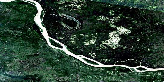 Landry Creek Satellite Map 085A10 at 1:50,000 scale - National Topographic System of Canada (NTS) - Orthophoto