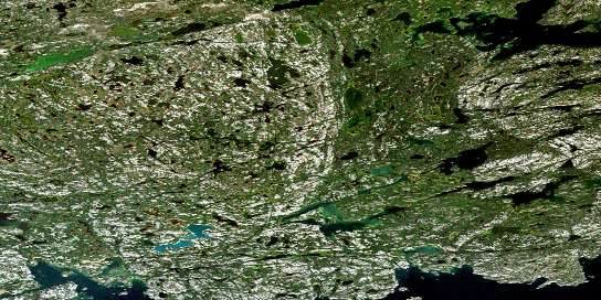 Pauline Lake Satellite Map 085I03 at 1:50,000 scale - National Topographic System of Canada (NTS) - Orthophoto