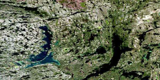 Hearne Lake Satellite Map 085I06 at 1:50,000 scale - National Topographic System of Canada (NTS) - Orthophoto