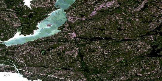 Stagg River Satellite Map 085J13 at 1:50,000 scale - National Topographic System of Canada (NTS) - Orthophoto